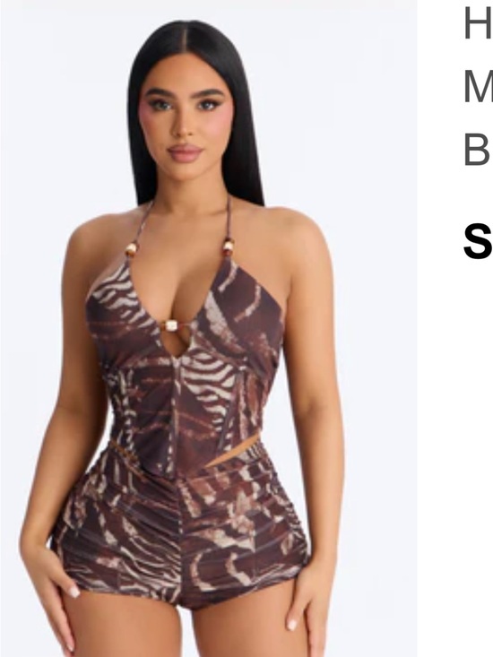 Fashion Nova Tops - Fashion Nova set -Print Halter Crop Top for Women